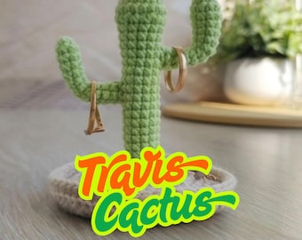 Travis Cactus Ring Holder Crochet Pattern – Amigurumi Desk Plant Decor (Digital Download)