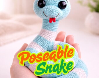 Poseable Amigurumi Snake Crochet Pattern PDF – Beginner Amigurumi Friendly Animal