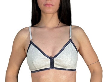 RAHU linen and cotton elastic bralette, natural lingerie, comfort bra, no wire bra, home bra