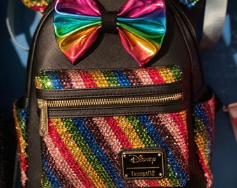 Rainbow crystal rhinestone backpack Loungefly
