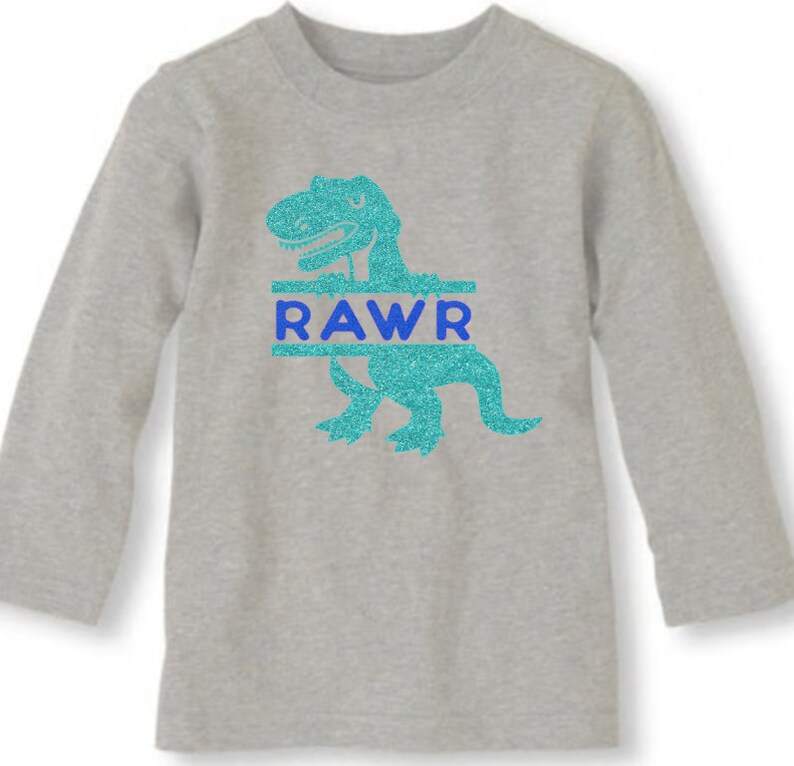 Glitter Dinosaur Toddler T-shirt | Etsy