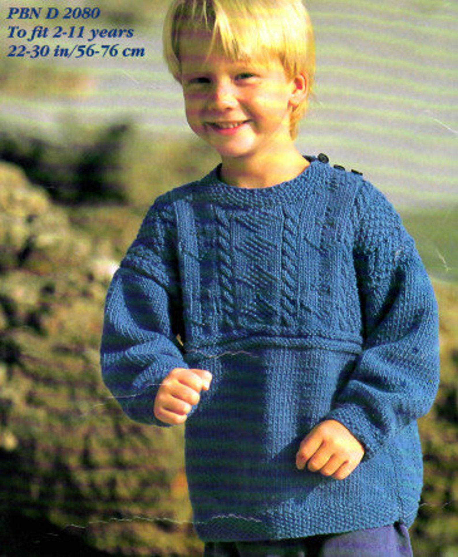 Boy's Guernsey Knit Round Neck Sweater Jumper Knitting Pattern PDF 22