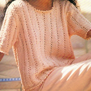 Summer Top Round Neck Short Sleeve Sweater for Women