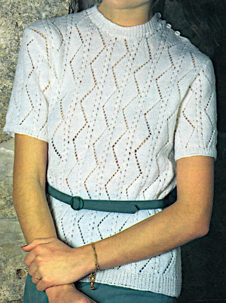 Ladies Round Neck Short Sleeve Jumper 