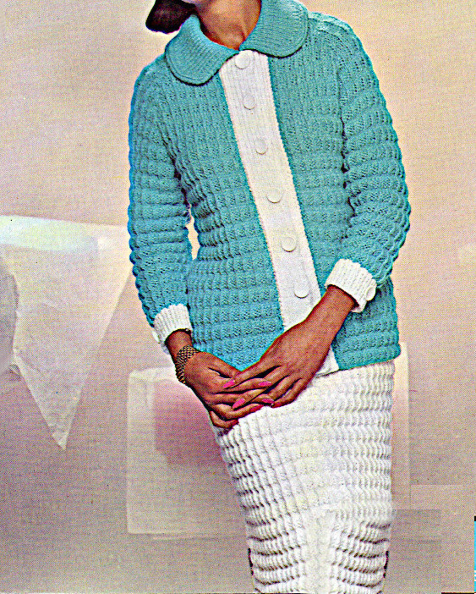 Women's Raglan Jacket Suit Round Neck With Collar, Long Sleeve Triple