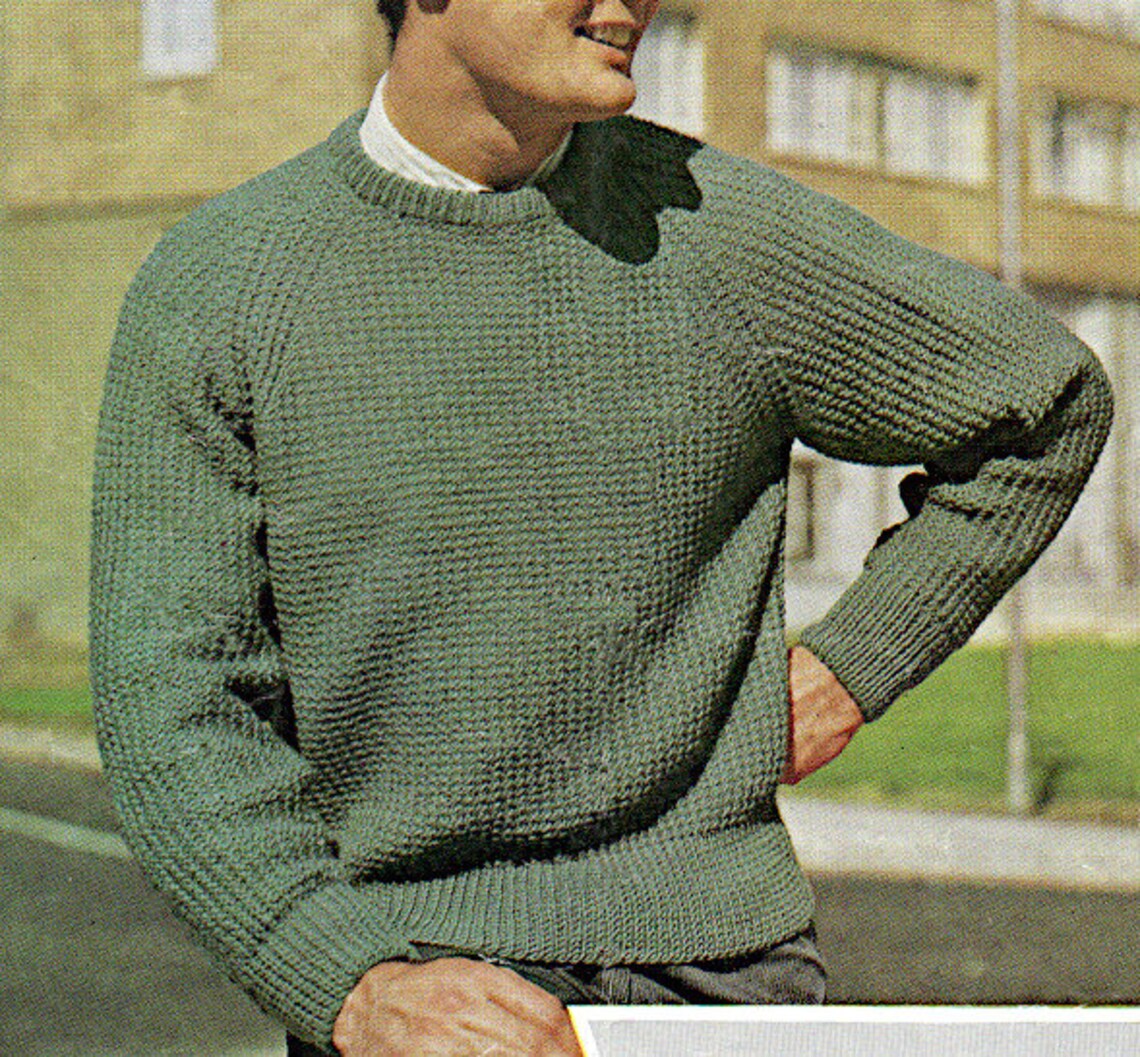 Men's Round Neck Classic Raglan Sweater Long Sleeve - Etsy
