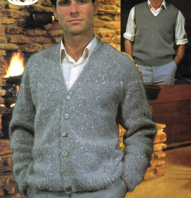 80s Mens Cardigan - Etsy 80s Mens Cardigan - Etsy