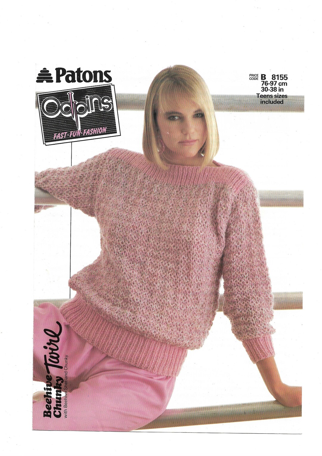 Womens Slash Neck Sweater Jumper With 3/4 Length Sleeves Knitting