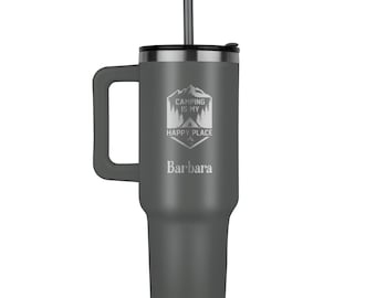Personalized 40oz Camping Tumbler, Camping Laser Engraved Tumbler, Mountain Climber Mug, Hiking Tumbler, Campfire Gift, Trail Hiking Tumbler