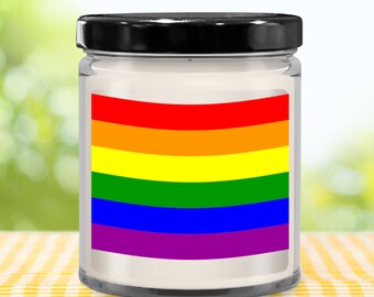 Pride flag 9oz vanilla scented candle