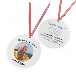 Gedenkverzierung, doppelseitiger Metalldruck, Benutzerdefinierte Fotoverzierung, Erinnerungsverzierung, Verlustverzierung, Beerdigungverzierung, Feier des Lebens