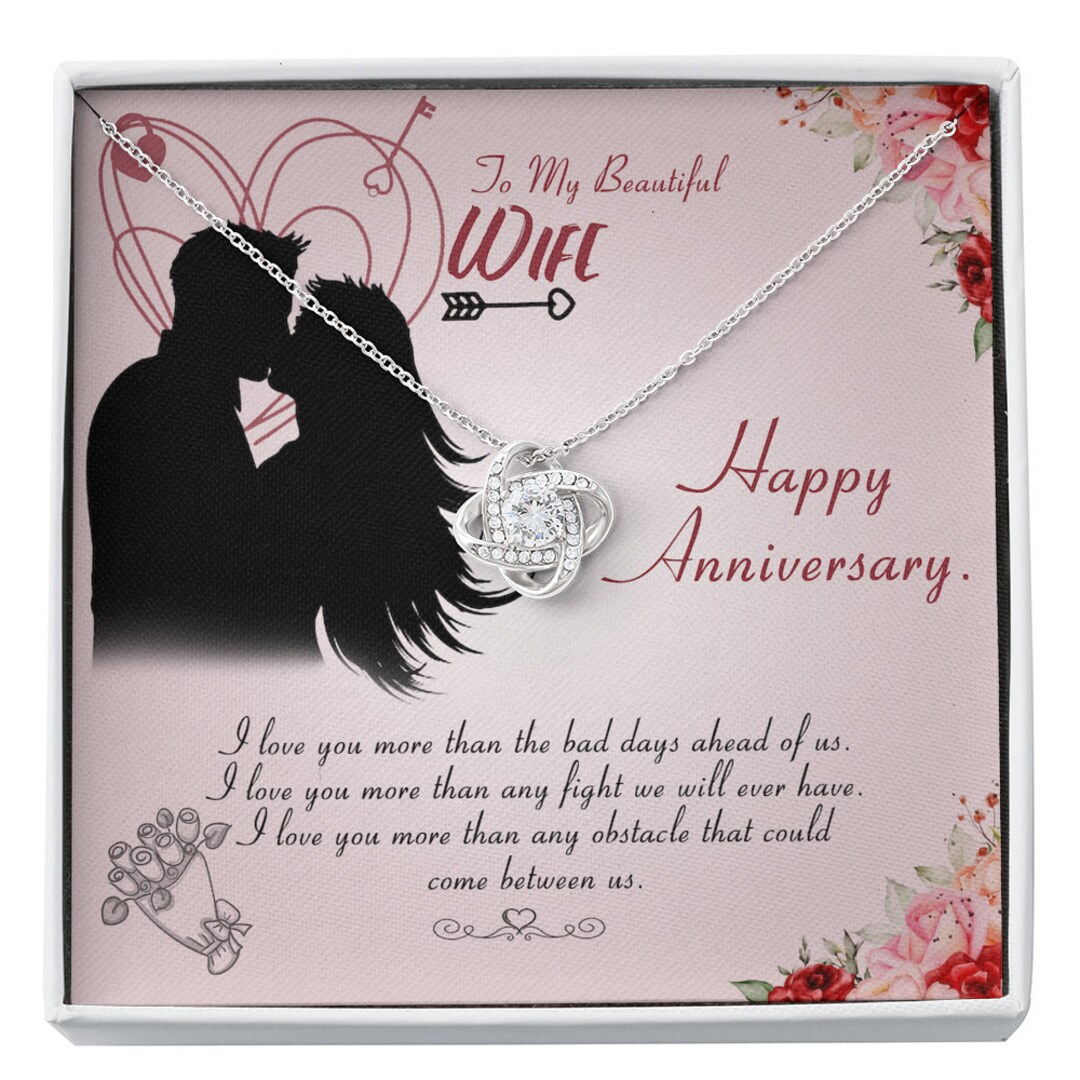 Happy Anniversary to My Beautiful Wife Love Knot Necklace - Etsy