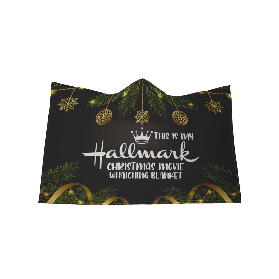 Hallmark Movie Watching Hooded Blanket Black Etsy