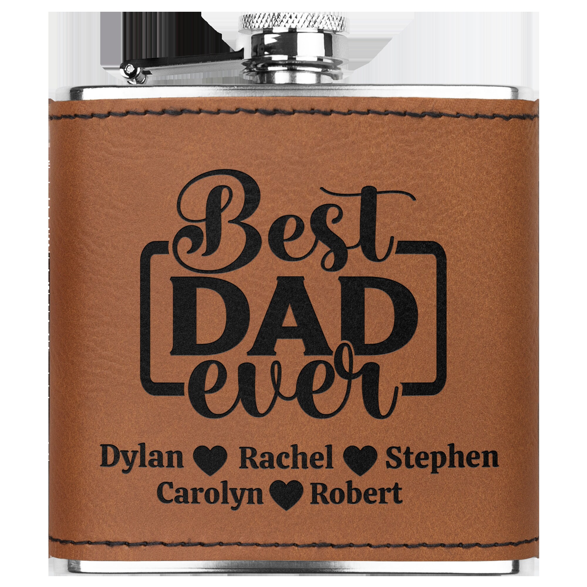 Best Dad Ever 6oz Flask Personalized From Kids Great Father's Day ...