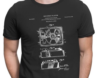 Record Player Patent T Shirt, Turntable, Music Lover Gift, Music Shirt, Hipster Shirt, Vinyl Record, records, patent t shirt, PT122