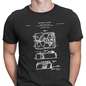 Record Player Patent T Shirt, Turntable, Music Lover Gift, Music Shirt, Hipster Shirt, Vinyl Record, records, patent t shirt, PT122