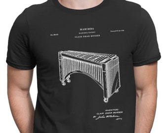 Marimba Patent T Shirt, Music Shirt, Percussion, Music Shirt, Band Director, Musician Gift, Patentprints, Patent, PT101