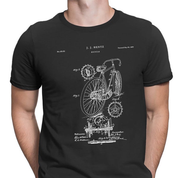 Racing Bicycle Patent TShirt, Cycling Shirt, Bicycle T Shirts, Bicycle Parts, Cycling Tshirt, Patent shirts, Bicycle Parts, PT784