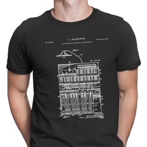 Organo Hammond B3, organo, organo Hammond, t-shirt brevetto organo, progetto organo, strumento a tastiera, organo elettrico, t-shirt organo, , PT545