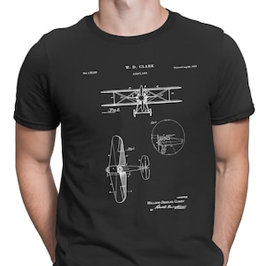 Staggered Biplane Aircraft Patent T Shirt, Airplane TShirt, Pilot Gift, Aviation Gift, Plane Shirt, Pilot Gift, Aviator Gift, PT342