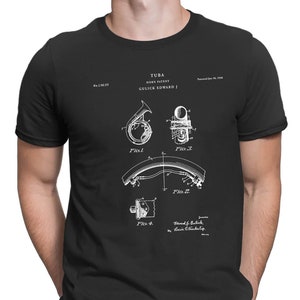 Tuba Patent T-Shirt - Patent Shirt, Musician Shirt, Music Art, Tuba T Shirt, Musician Gift, Band Director Gift, Marching Band, PT169