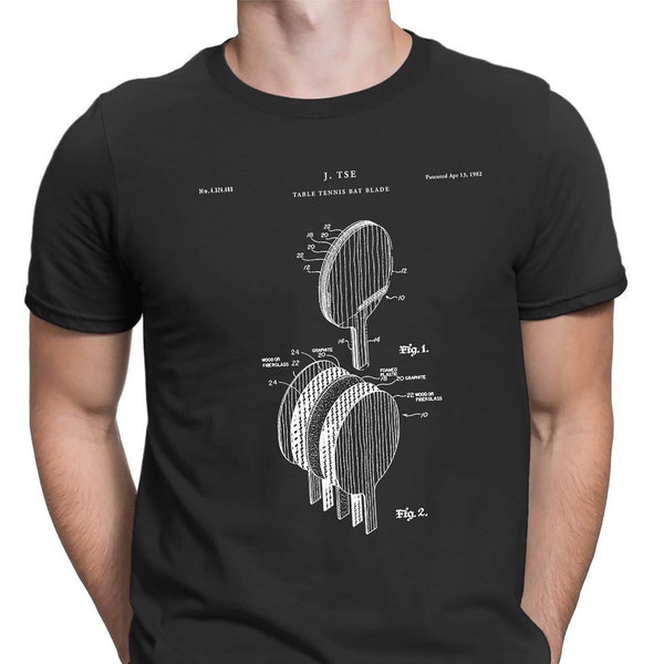 Ping Pong T-Shirt, Tischtennis T Shirt, Ping Pong Patent, Tischtennis Patent Ping Pong Geschenk Tischtennis Geschenk Patent T-Shirt, PT723