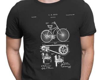 Bicycle 1890 Patent Print T Shirt, Patent Prints, Patent Art, T Shirt Vintage, Blueprint Art, Patent T Shirt, cycling tshirt, PT204