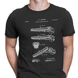 LC Smith Shotgun Patent Print Art 1887 t-shirt, LC Smith, Shotgun, Vintage, Hunting, PT424