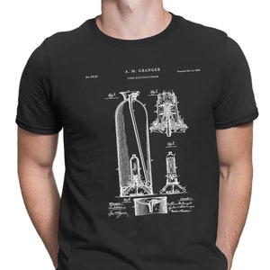 Antique Fire Extinguisher Patent T Shirt, Vintage Firefighter, Firefighter Gift, Fireman Shirt, Patent Art, Fire Extinguisher, PT773