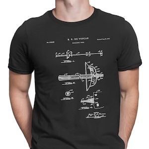 T-shirt Fencing Foil Patent Print Art 1942, Sports, Dueling, Christmas Gift, Fencer, PT409