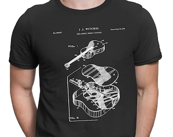 Akustische Gitarre Patent T-Shirt - Musiker Geschenk, Musik Kunst, PT532