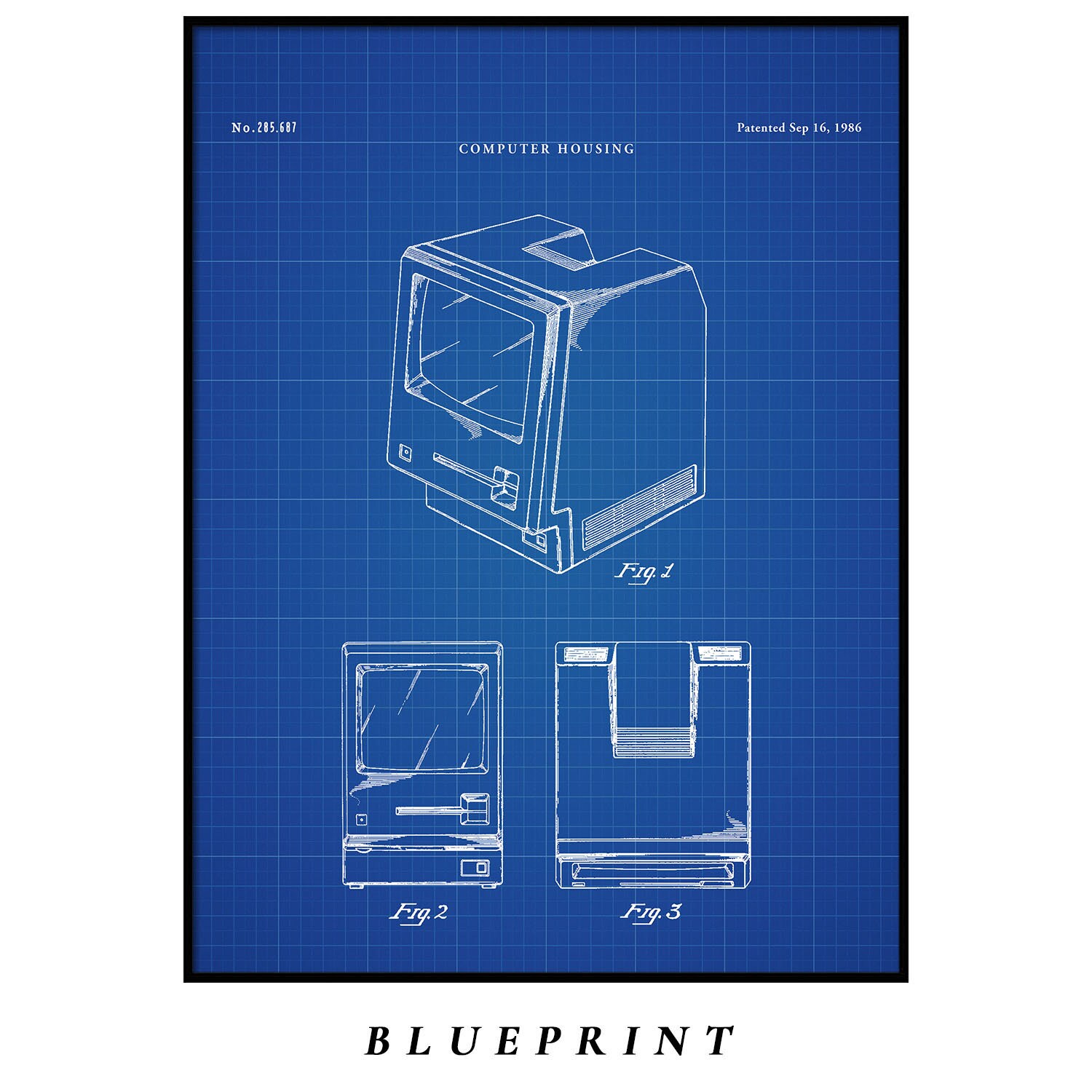 Apple Macintosh PC Apple Blueprint First Macintosh Art | Etsy