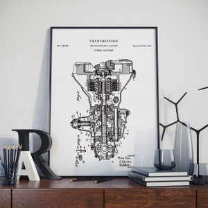 Patent Print, Henry Ford Transmission Patent Wall Art Poster Print, patent gift, patent for sale, patent earth, PH165 #m
