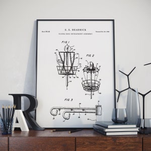 Disc Golf Poster, Disc Golf Basket, Patent Print, Frisbee Golf, Frisbee Poster, Patent Art, Frisbee Art, Frisbee Patent, Disc Golf, PH229 #m