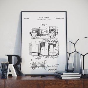Willys Jeep posters, US Army, Army Gifts, Willys Jeep, Military Gifts, jeep poster, Army Jeep, patent, PH363 #m