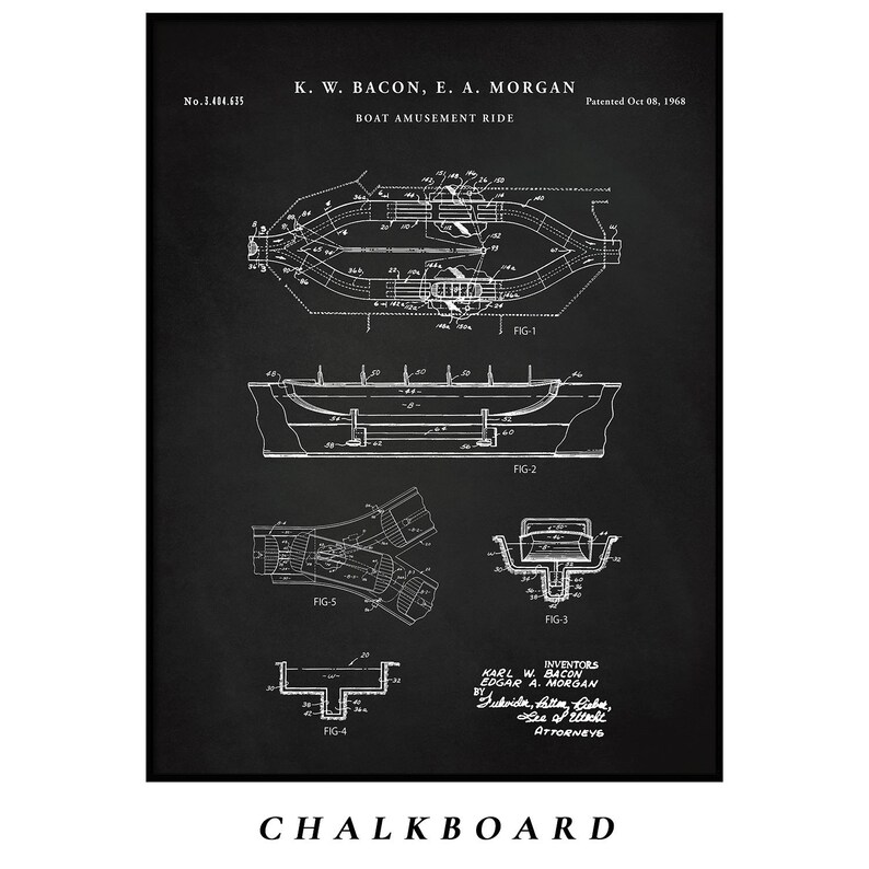 PH586 #m Disneyland Decor Disney Prints Poster Magic Kingdom Dark Water Ride Blueprint Its a Small World Amusement Ride Poster Print