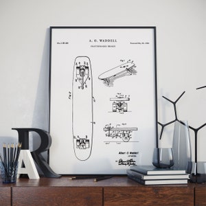Skateboard Patent Print, Kids Room Wall Decor, Play Room Wall Decor, Teen Room Decor, skateboard wall art, skateboard poster, PH485 #m