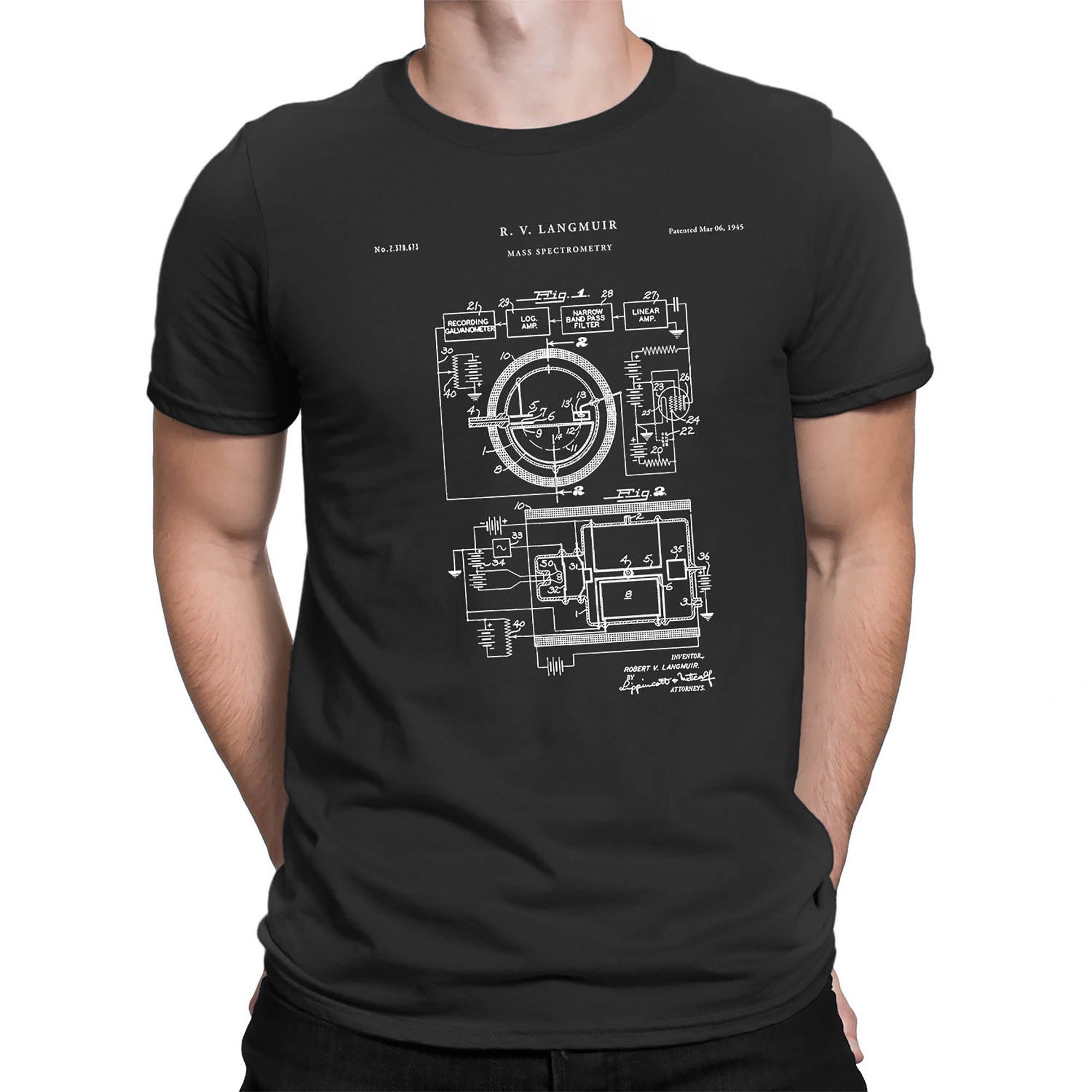 Mass Spectrometry 1945 Patent Print Chemist Physicist Scientist Gifts, Laboratory Decor, Nerd , Dorm t-shirt Art, Science Student, PT695