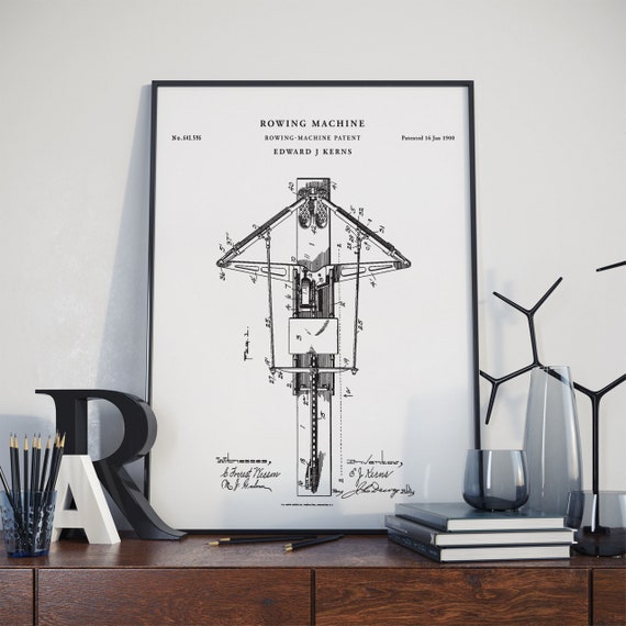 Patent Art Rowing Machine Patent Wall Art Print Blueprint