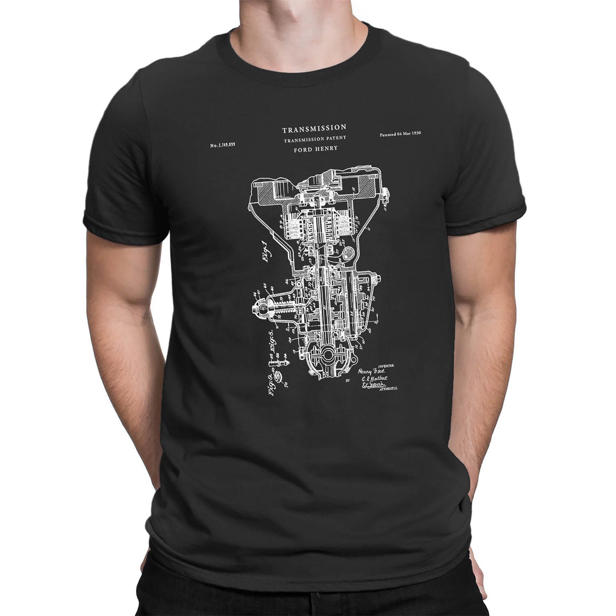Vintage Patent Print 1930 Engine Transmission T-Shirt Vintage Patent Print 1930 Engine Transmission T-Shirt