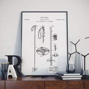 Patent Print, Ski Pole Patent Wall Art Poster, office decor, vintage patent, patent art print, patent poster, PH139 #m
