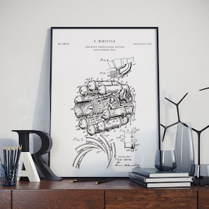 Jet Engine posters, Aviation Decor, Jet Engine Patent, Airplane Decor, airplane poster, Airplane Art, Airplane Decor, PH277 #m