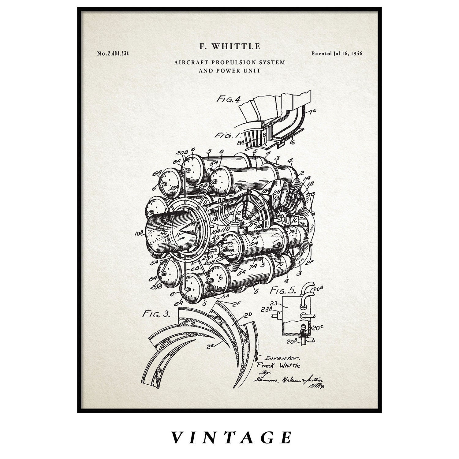 Jet Engine Posters Aviation Decor Jet Engine Patent | Etsy