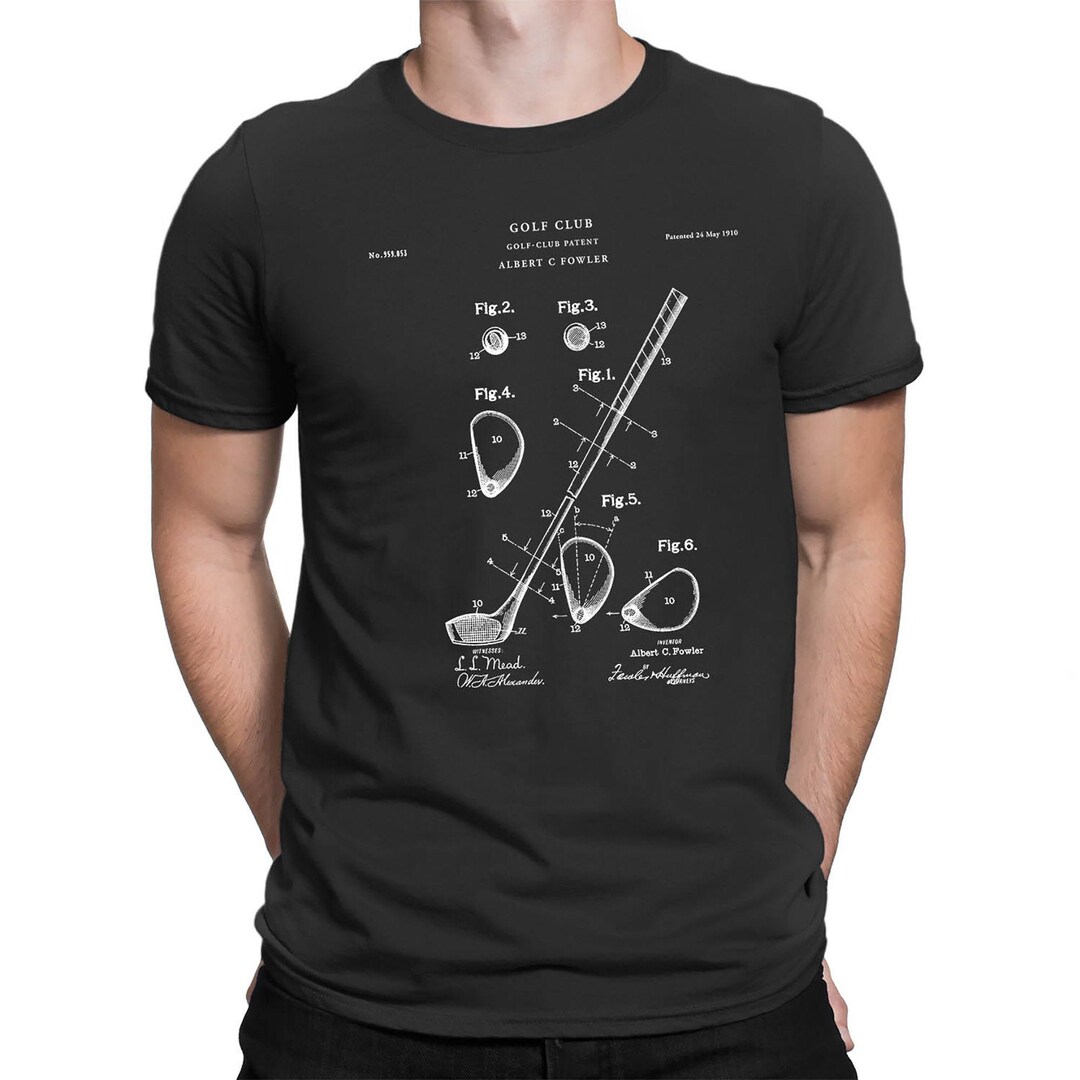 Golf Club Faces 1931 Patent T Shirt, Golf Shirt, Golf Dad, Golf T-shirt ...