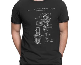 1933 Movie Projector Patent T-Shirt, Vintage Cinema Camera Tee, PT716