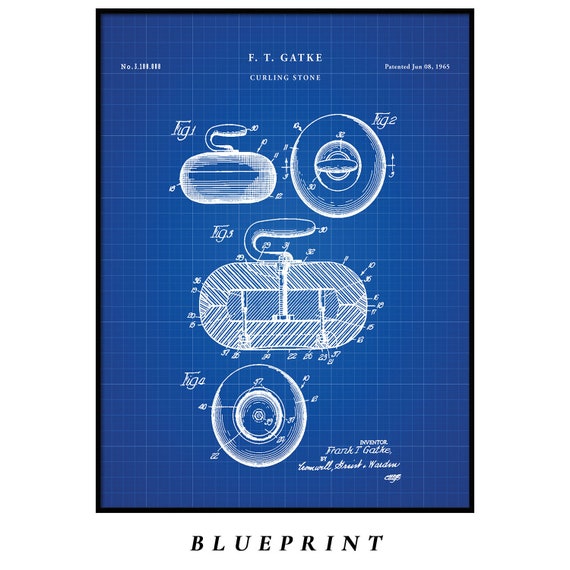 Curling Poster, - Stein PH227 Druck, Poster Poster, Poster Curling Geschenke, Wand Drucke, Vintage, Schweiz m Kunst, Curling Curling Etsy Geschenke, Patent Wand