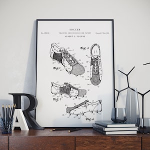 Patent Art, Training Shoe For Soccer Patent Wall Art Print, best patent prints, top patent invention, more patent posters, PH147 #m