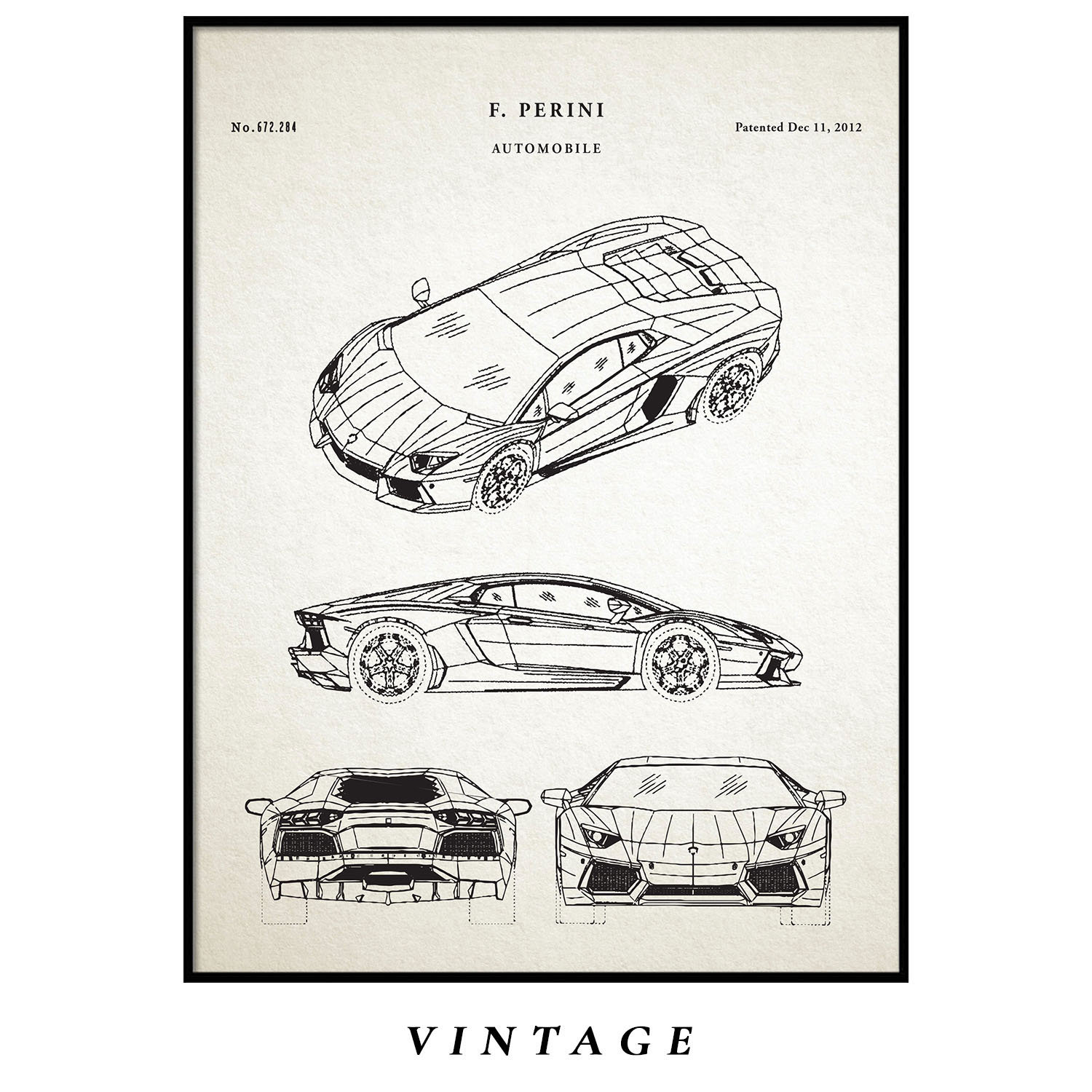 Lamborghini Patent Print Lamborghini Patent Art Print - Etsy