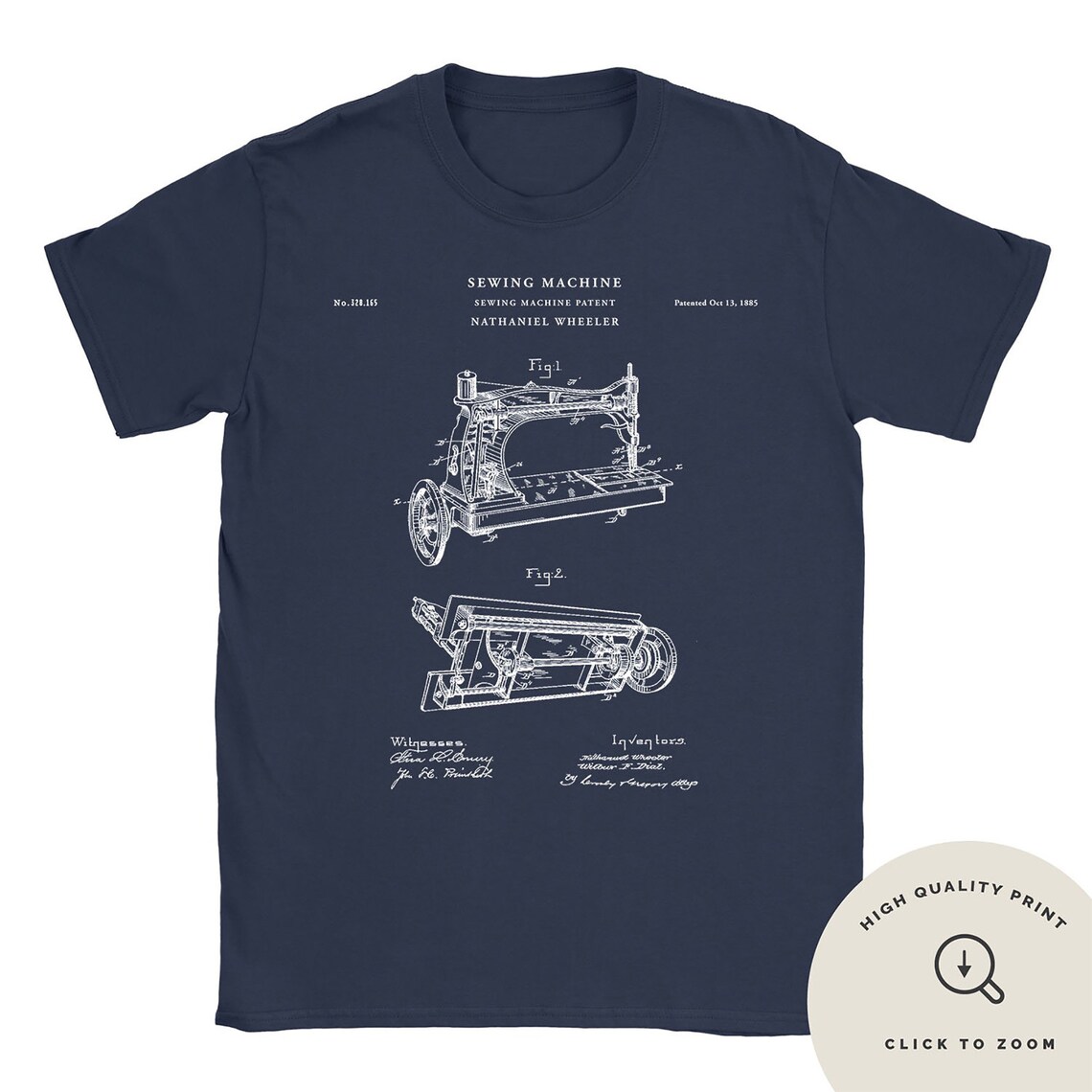 Sewing Machine Patent T Shirt Industrial Shirt Sewing Etsy