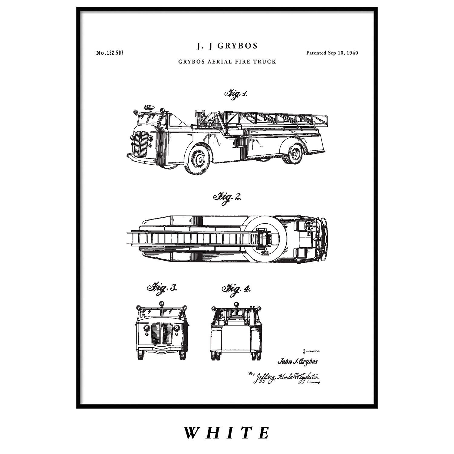 Discover Aerial Fire Truck Patent Print- 1940, Poster Wall art Illustration Print Art Home Decor Gift Vintage Patent, firefighter gift, PH246 #m